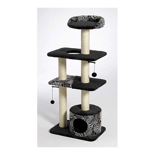 Midwest Catitude Tower Cat Furniture Black 22 x 15 x 50.5 For Pet With Love