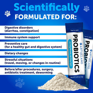 Artullano Dog Probiotics and Digestive Enzymes (30 Stick Powder Packets)