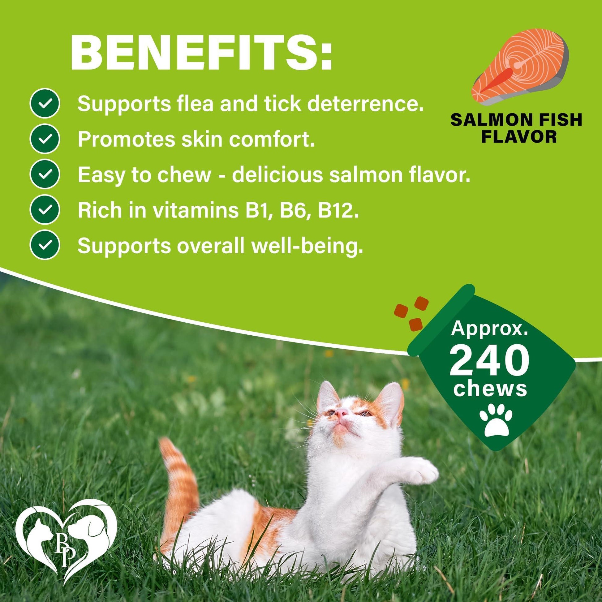 Beloved Pets Flea and Tick Prevention Chewable Treats for Cats. Revolution Oral Treatment. 240 Chews For Pet With Love