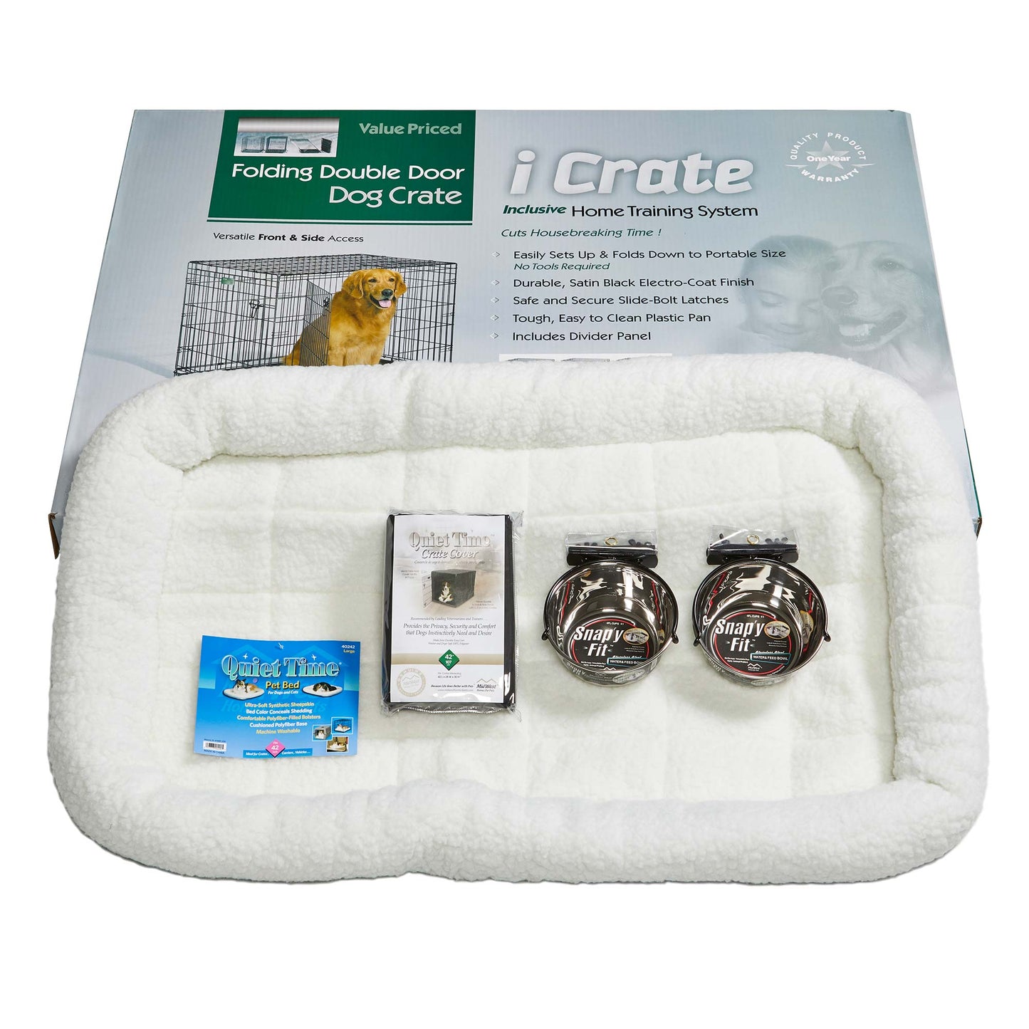 Midwest iCrate Dog Crate Kit Extra Large 42 x 28 x 30 For Pet With Love