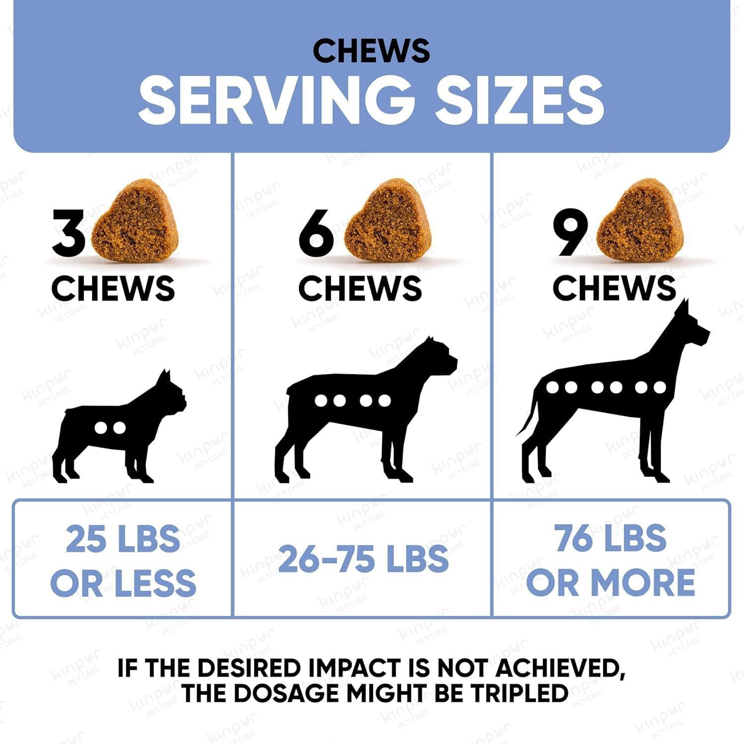 Kinpur Pet Care Natural Calming Chews for Dogs with Hemp Oil & Valerian Root * Chicken Flavor * 180 Chews For Pet With Love