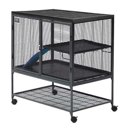 Midwest Critter Nation Single Level Pet Pen Gray 36 x 24 x 39 For Pet With Love