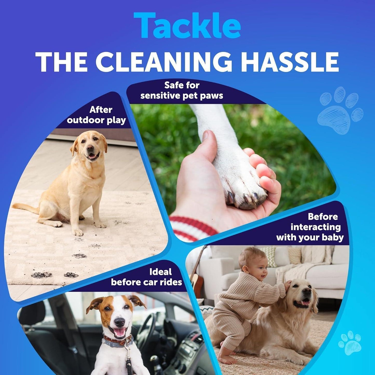 Artullano Paw Cleaner for Dogs Silicone Brush and 5fl Oz No Rinse Foaming Cleanser For Pet With Love