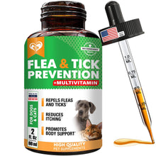 Load image into Gallery viewer, Beloved Pets Oral Flea &amp; Tick Prevention Multivitamin Drops Supplements . Natural Flea Control and Medicine &amp; Treatment for Dogs and Cats. Made in USA For Pet With Love
