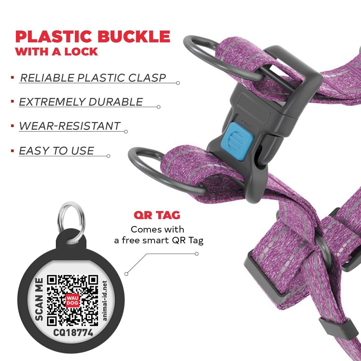 WAUDOG Re Cotton Dog Harness Eco Friendly Dog Harness for Small Dogs Medium & For Pet With Love