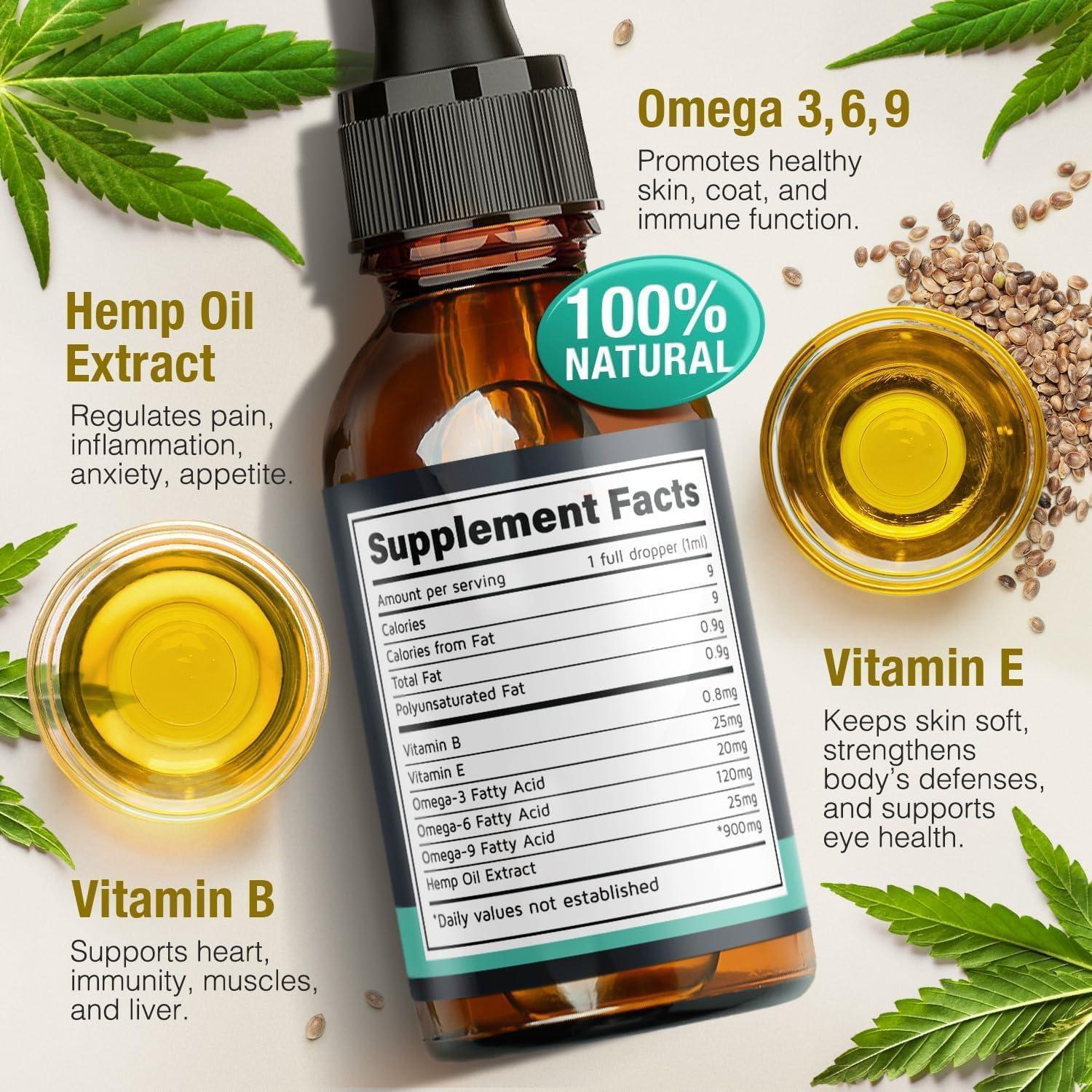 Charlie & Buddy Pet Hemp Oil Supplement for Dogs and Cats. Helps with Anxiety, Pain, Stress, Sleep, Arthritis, Seizures Relief. Joint Health Support - 2Pack For Pet With Love