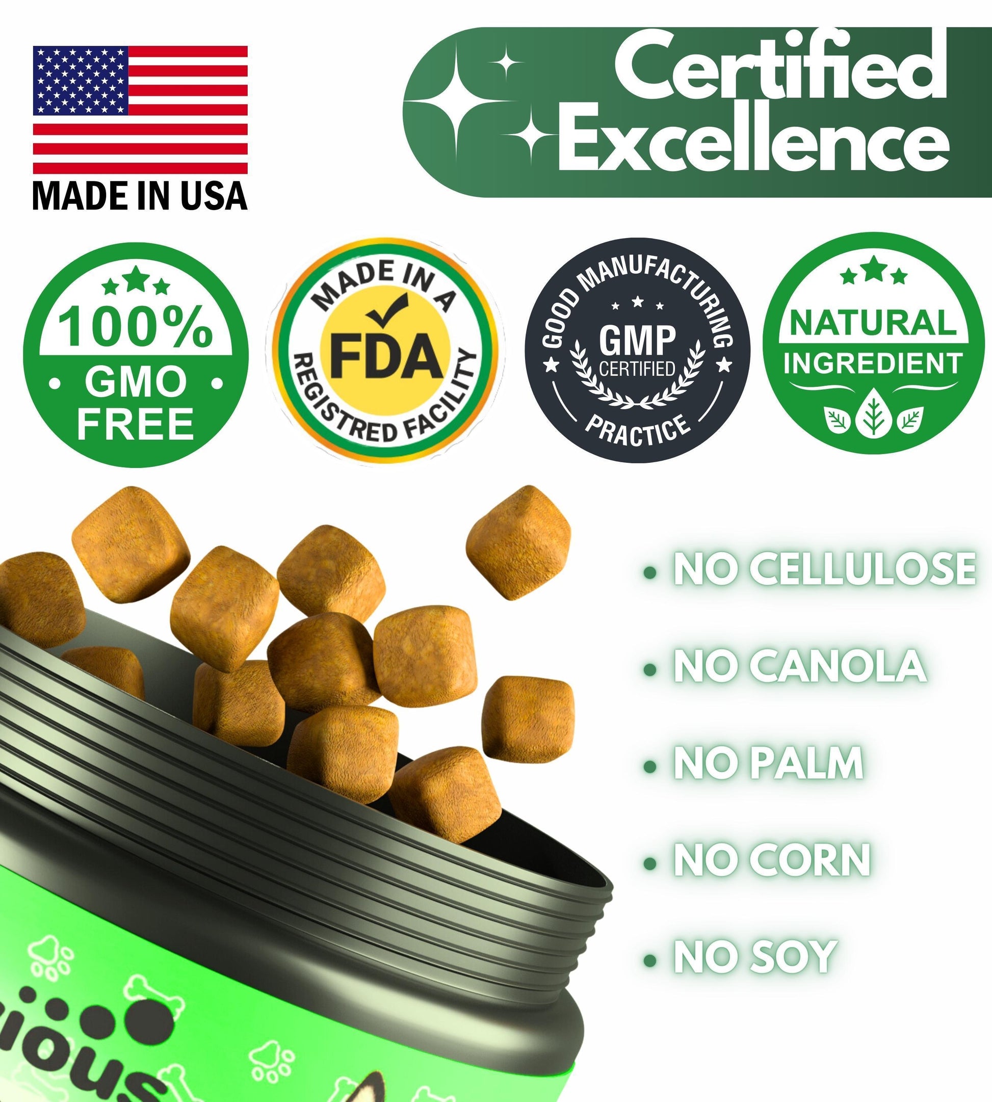 Pawious Natural Flea and Tick Prevention Treatment for Dogs Treats. 120 Chews. Made in USA For Pet With Love