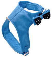 Load image into Gallery viewer, Coastal Pet Accent Microfiber Dog Harness Boho Blue with Polka Dot Bow
