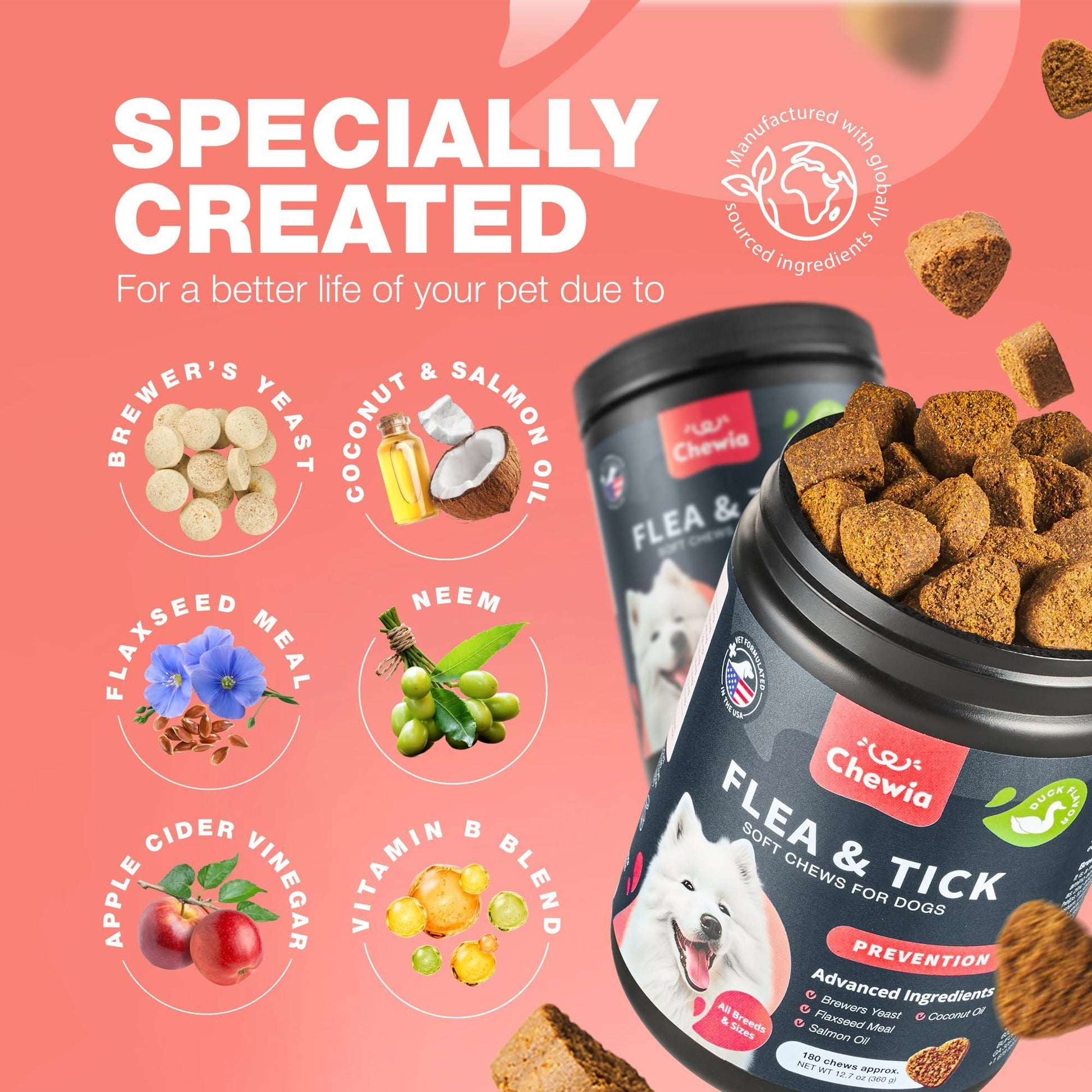 Dog Flea and Tick Treatment Chews   Flea and Tick Prevention for Dogs   Flea & For Pet With Love