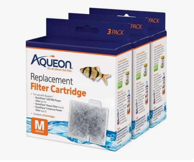 Aqueon Replacement Filter Cartridge 9 pack Medium 4.9 x 2 x 5.7 For Pet With Love