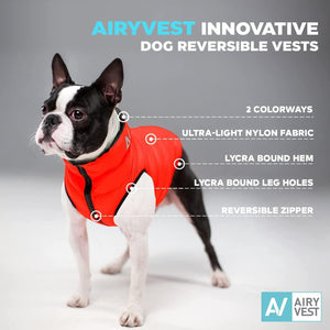 AiryVest Lightweight Reversible Winter Dog Jacket - XSMALL - Black/Red