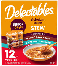 Load image into Gallery viewer, Hartz Delectables Stew Lickable Treat for Senior Cats Variety Pack
