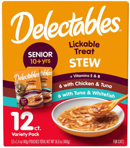 Hartz Delectables Stew Lickable Treat for Senior Cats Variety Pack