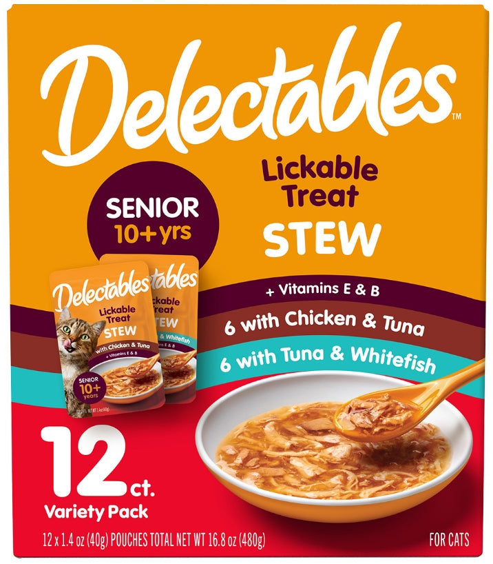 Hartz Delectables Stew Lickable Treat for Senior Cats Variety Pack