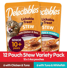 Load image into Gallery viewer, Hartz Delectables Stew Lickable Treat for Senior Cats Variety Pack
