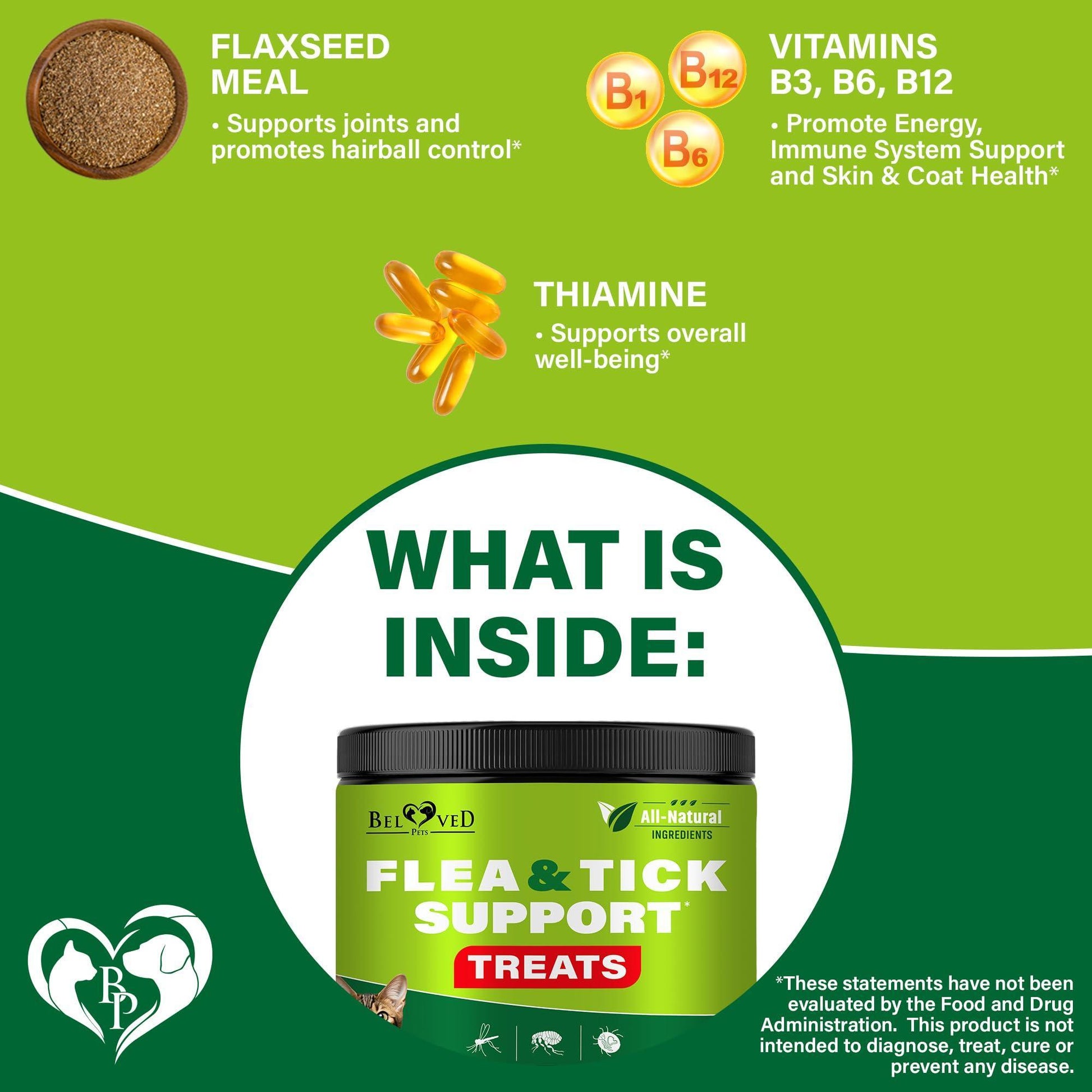 Beloved Pets Flea and Tick Prevention Chewable Treats for Cats. Revolution Oral Treatment. 240 Chews For Pet With Love