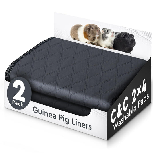 LUFTPETS Washable Small Animal Cage Liners for C&C 2'x4' (57" x28" ) Habitats. 2-Pack. Easy to Clean, Absorbent, Waterproof & Non Slip. For Pet With Love