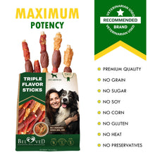Load image into Gallery viewer, Beloved Pets Triple Flavor Rawhide Dog Treats w/Duck, Chicken &amp; Liver 10.6 Oz
