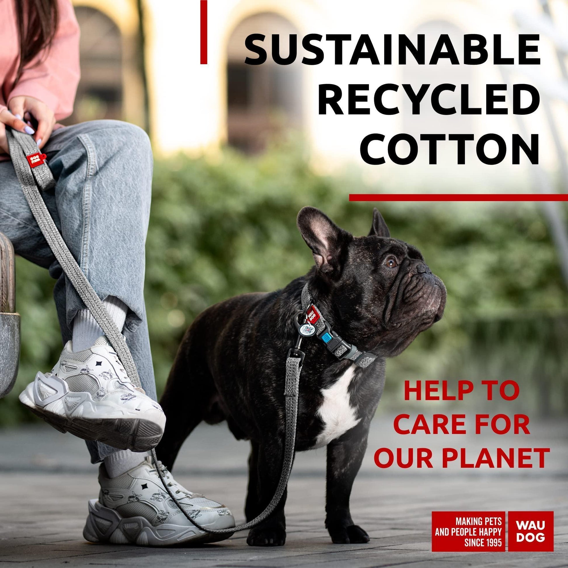 Recycled Cotton Dog Leash 6 Ft   10 Ft Eco Friendly Collar for Small Medium & For Pet With Love