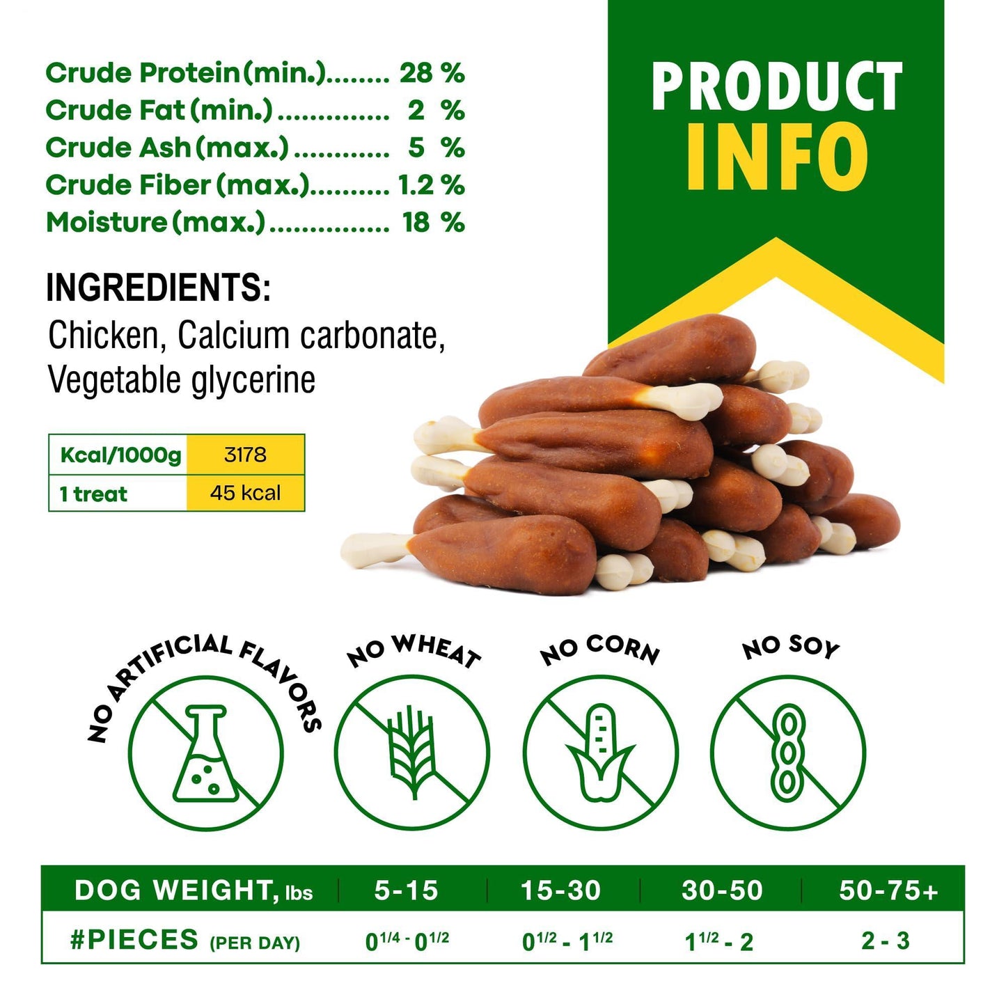 Beloved Pets Calcium Bones Wrapped Chicken & Rawhide Free Dog Treats 10.6 Oz For Pet With Love