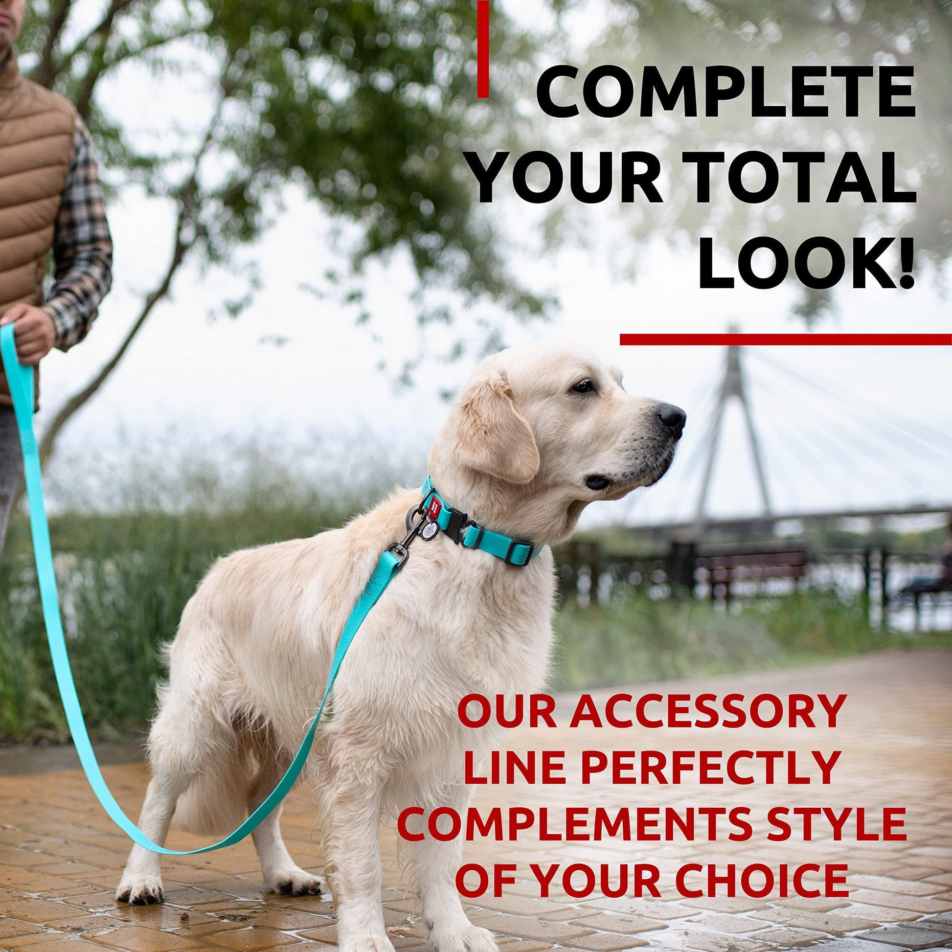 WAUDOG Waterproof Dog Leash 4 Ft   6 Ft   Anti Slip Dog Leash for Large Dogs For Pet With Love