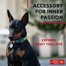 Load image into Gallery viewer, WAUDOG Adjustable Nylon Dog Collar with Durable Plastic Buckle and QR Dog Tag. SMALL (Avocado Print)
