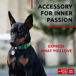 WAUDOG Adjustable Nylon Dog Collar with Durable Plastic Buckle and QR Dog Tag. SMALL (Avocado Print)
