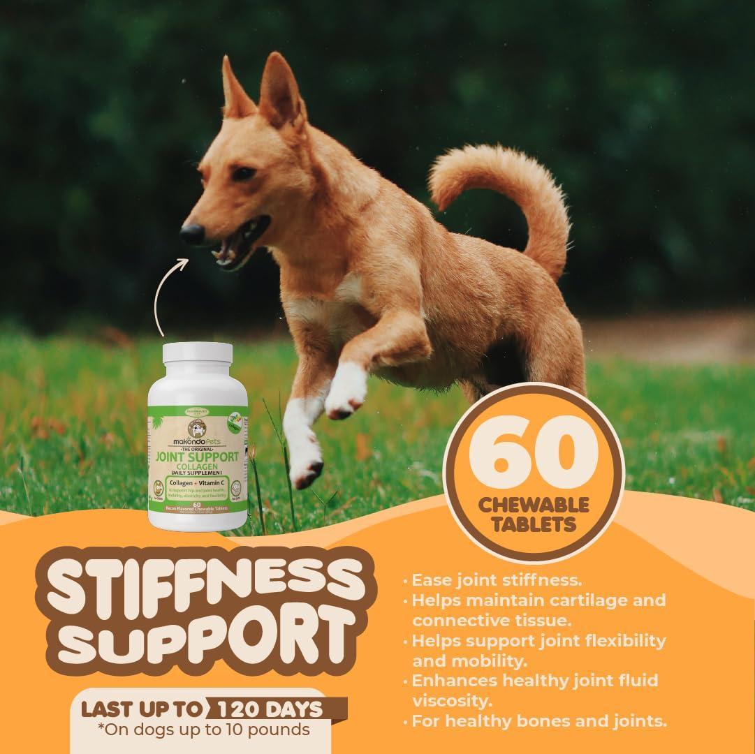 Makondo Pets Collagen Joint Support Supplement for Dog & Cats 60 Tablets For Pet With Love