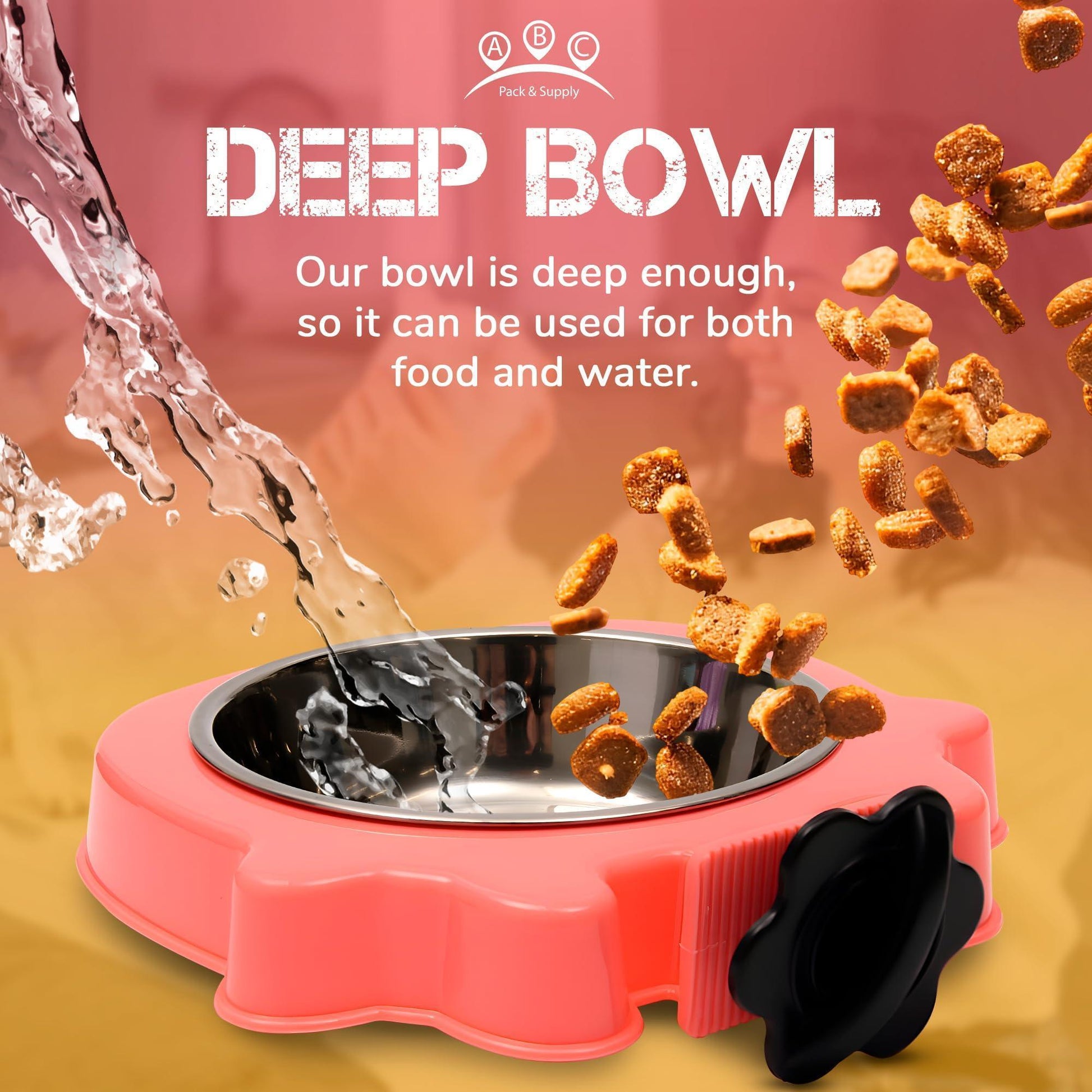 Pink No Spill Crate Water Bow for Dogs, Cats, and Small Animals. 7.5x7.4x1.7 Inches. For Pet With Love