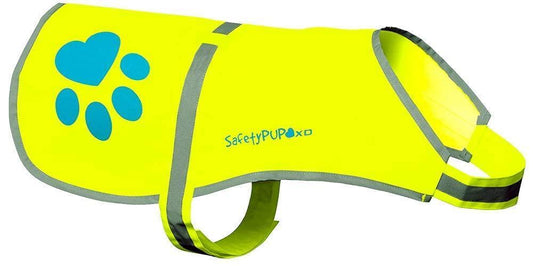 SafetyPUP XD Hi-Vis Dog Safety Reflective Vest - Neon Yellow - XSMALL - Fits Dogs 14lbs - 22lbs For Pet With Love