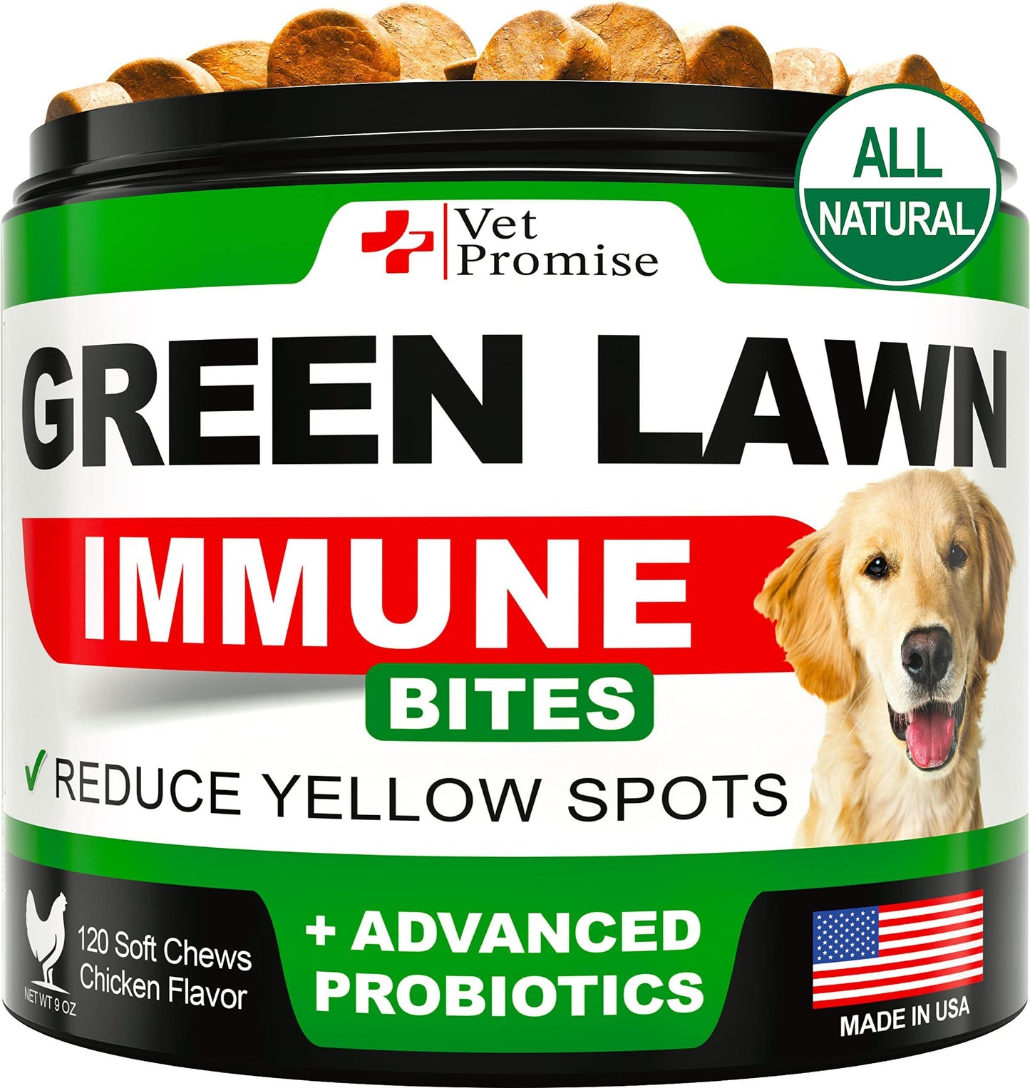 Vet Promise Dog Urine Neutralizer for Lawn with Probiotics Digestive Enzymes 120 Chews For Pet With Love