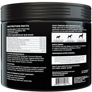 Kinpur Pet Care Hemp Joint Supplement for Dogs w/Glucosamine 180 Ct