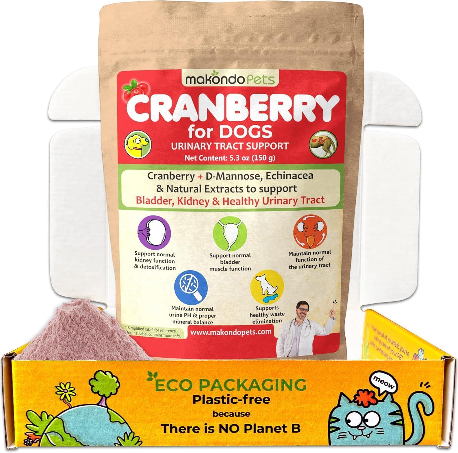 Makondo Pets Cranberry UTI Treatment & Kidney Support for Dogs 5.3 Oz For Pet With Love