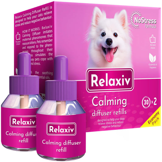 Beloved Pets RELAXIV Calming Pheromone Diffuser Refill for Dogs 2 Pack For Pet With Love