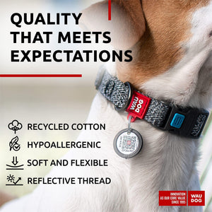 Reflective Cotton Dog Collar Eco Friendly Alt to Nylon Collar for Small Medium