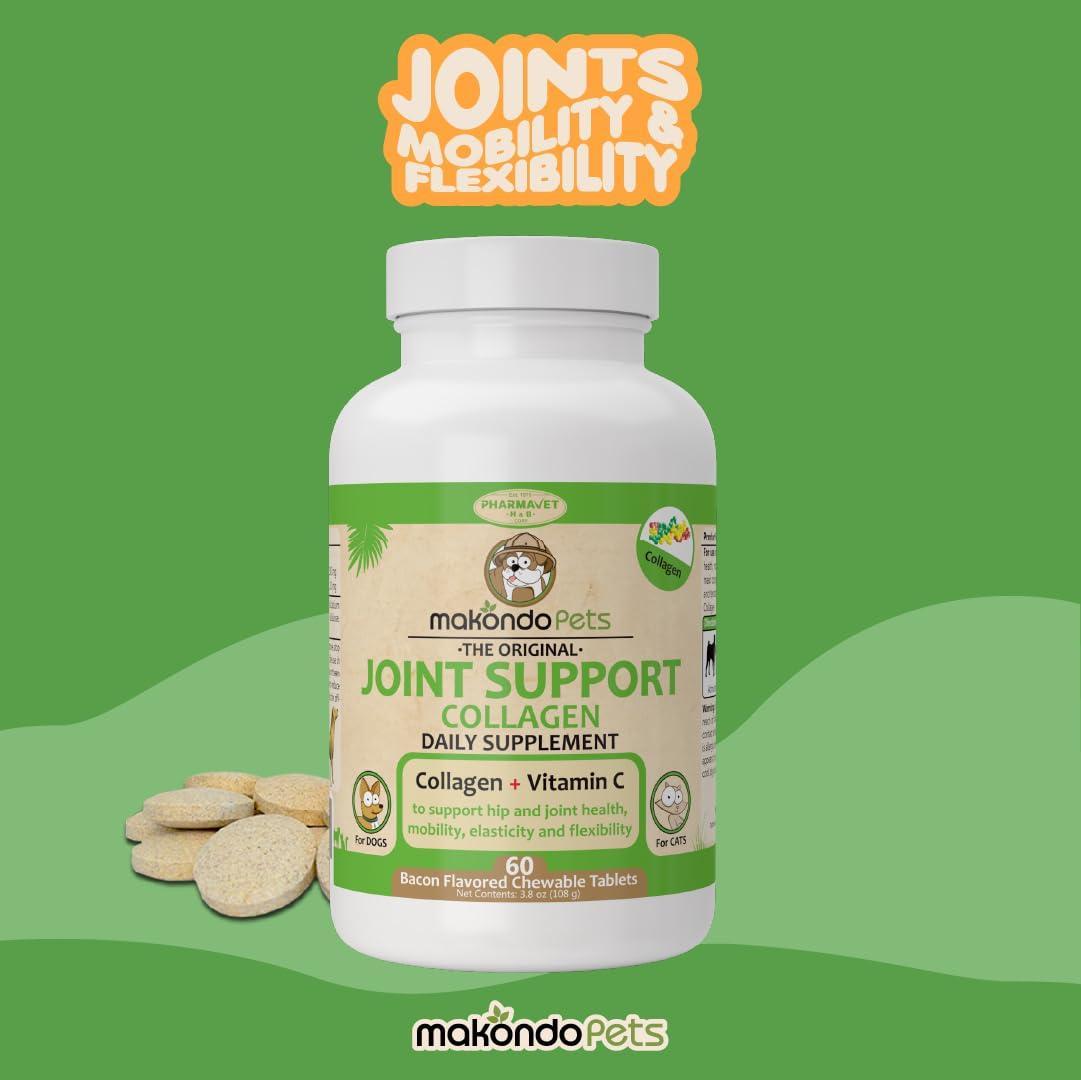 Makondo Pets Collagen Joint Support Supplement for Dog & Cats 60 Tablets For Pet With Love