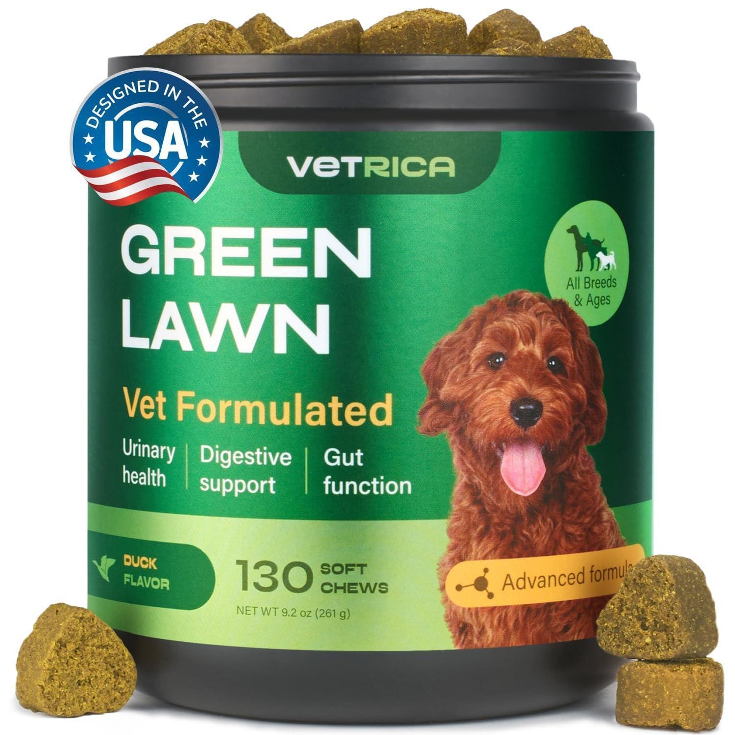 VETRICA Dog Urine Neutralizer & Digestive Health Support 130 Chews For Pet With Love