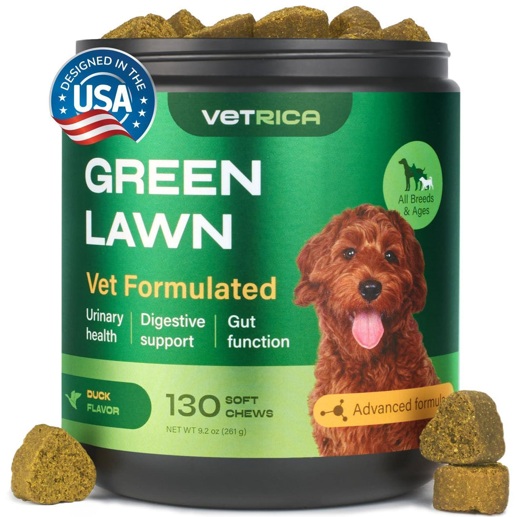 VETRICA Dog UTI Support, Digestive & Gut Health Support Urine Neutralizer for Lawn 130 Ct For Pet With Love