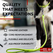 Load image into Gallery viewer, WAUDOG Rolled Leather Dog Leash 4Ft * 0.4 in for Small Medium and Large Dogs
