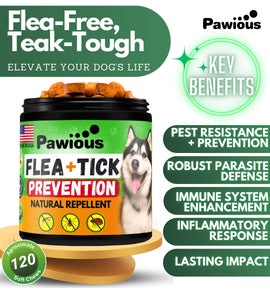 Flea and Tick Prevention for Dogs Chewables Natural Dog Flea and Tick Control