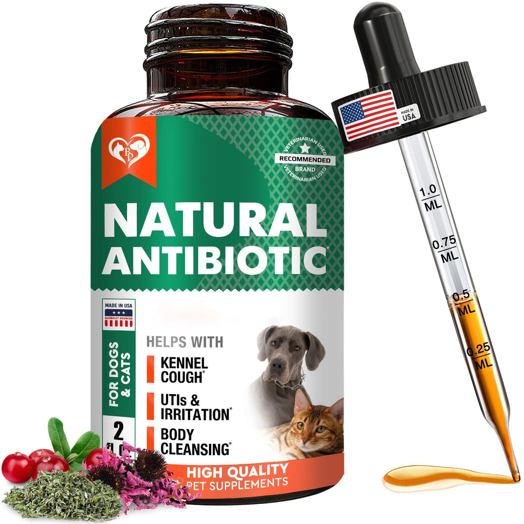 Natural Herbal Antibiotics for Cats and Dogs - Kennel Cough Relief & Urinary Tract Support