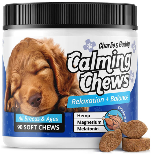 Charlie and Buddy Anxiety Relief Calming Chews for Dogs 90 Chews For Pet With Love