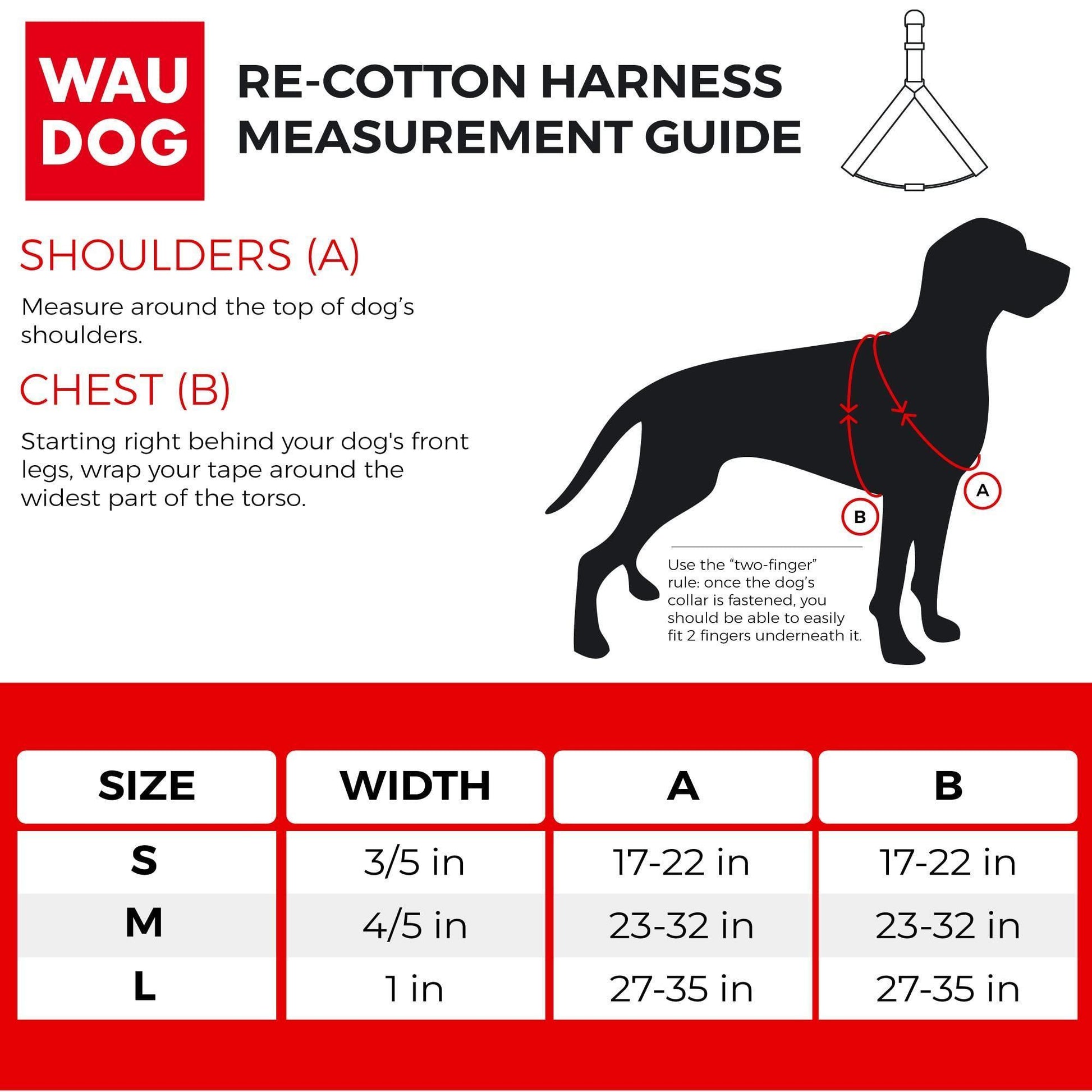 WAUDOG Re Cotton Dog Harness Eco Friendly Dog Harness for Small Dogs Medium & For Pet With Love