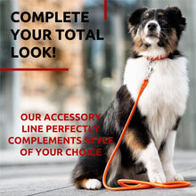 Load image into Gallery viewer, WAUDOG Rolled Leather GLAMOUR Dog Leash 4Ft * 0.5in for Small Medium and Large Dogs (Orange)
