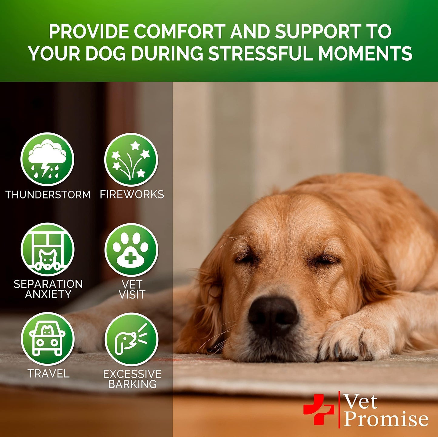 Vet Promise Hemp Oil Anxiety Relief Calming Chews for Dogs 120 Treats For Pet With Love