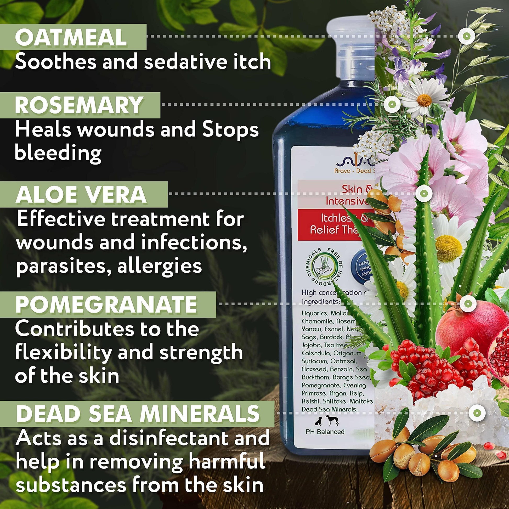 Arava Natural Medicated Anti Yeast Anti Itch Dog Shampoo 400ml (13.5 fl oz) For Pet With Love
