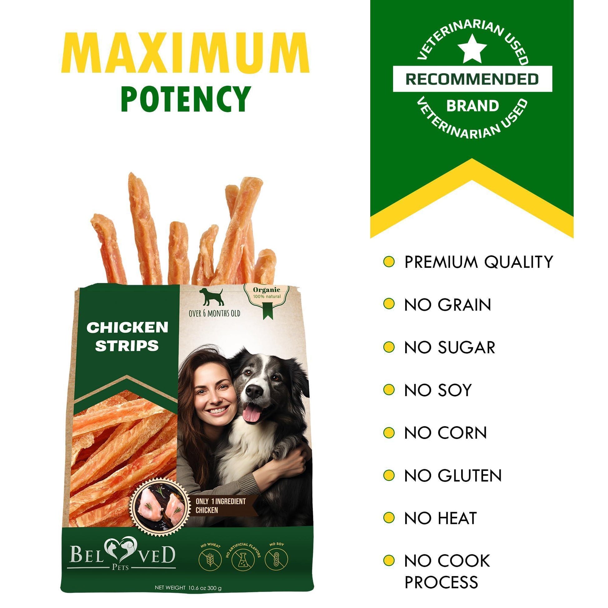 Beloved Pets Chicken Jerky Strips Dog Treats 10.6 Oz For Pet With Love