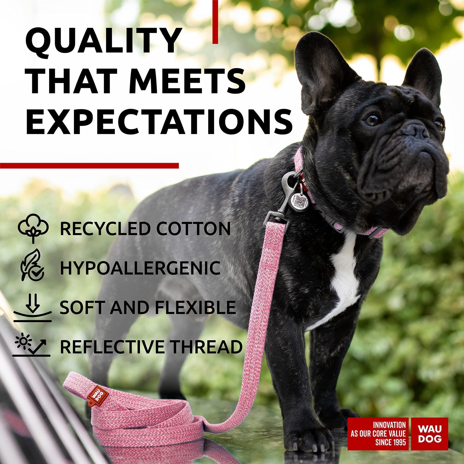 WAUDOG Recycled Cotton Dog Leash 6 Ft   10 Ft Eco Friendly Collar for Small For Pet With Love
