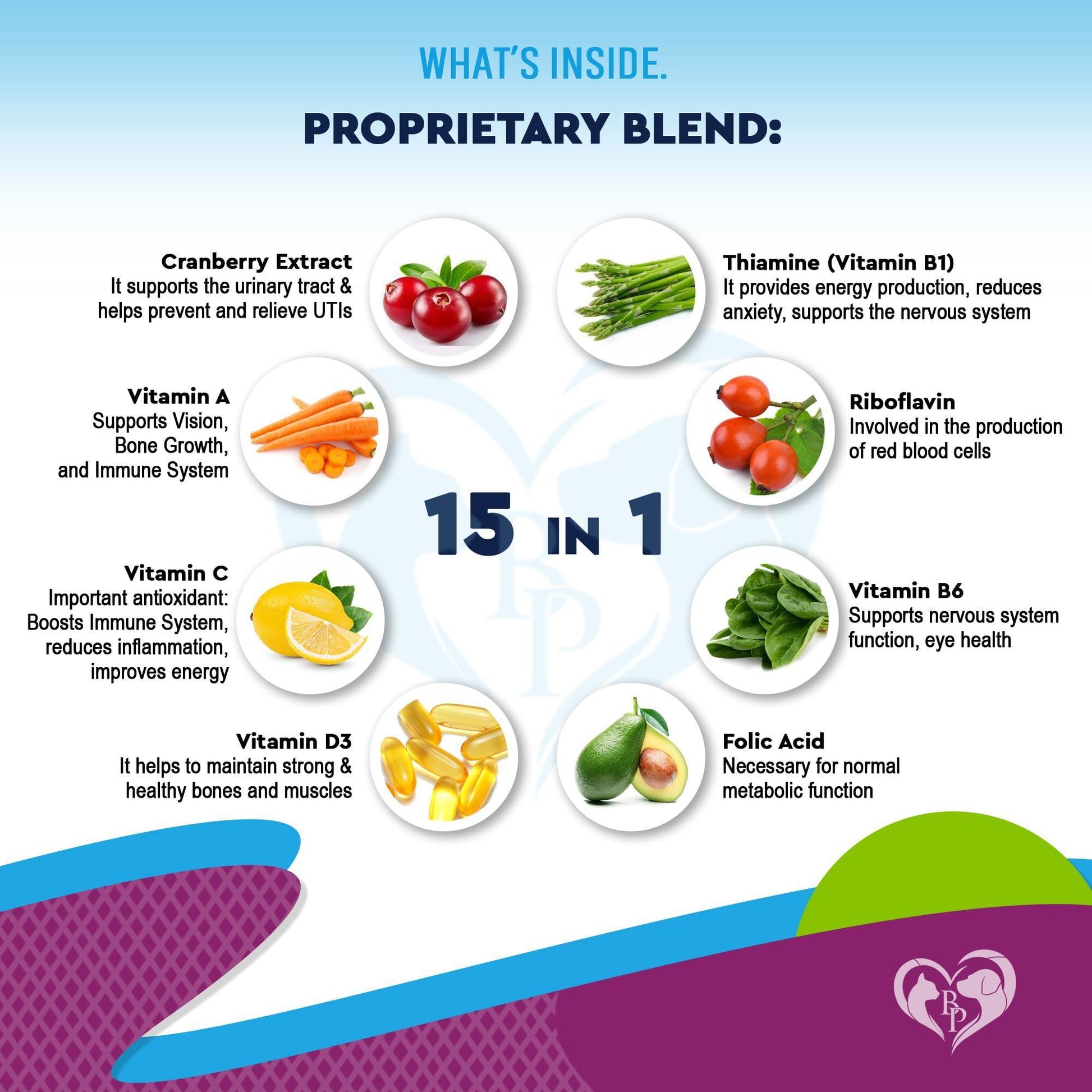 Beloved Pets 15in1 Multivitamin Supplement & UTI Support for Cats & Dogs 60ml For Pet With Love