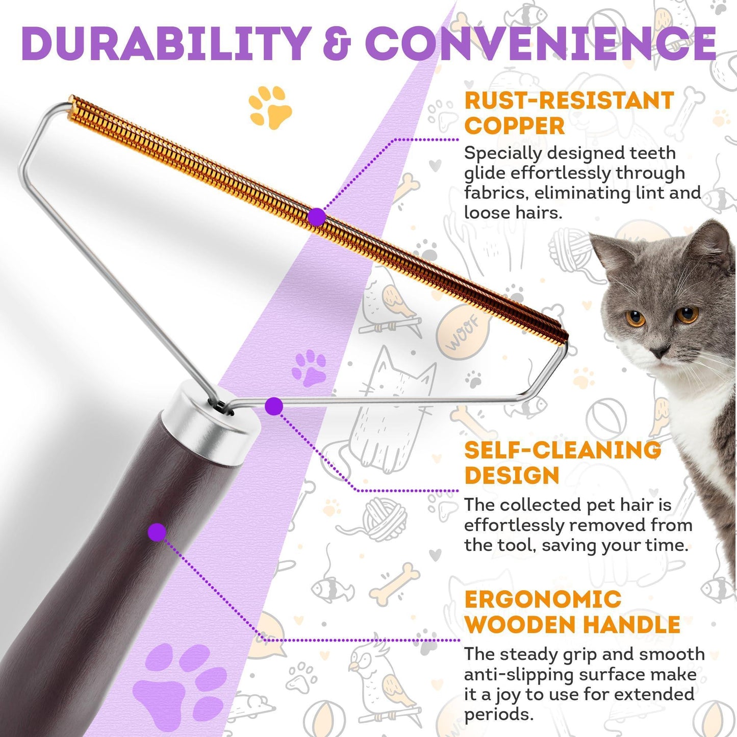 Cat and Dog Fur Remover Household Tool For Pet With Love